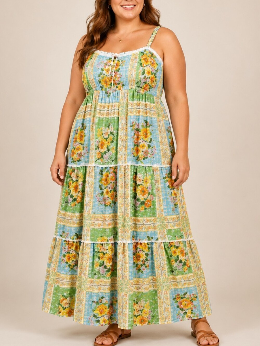Show Me Your Mumu Peyton Maxi Dress Patchwork Floral Womens 2XL Cottagecore Boho